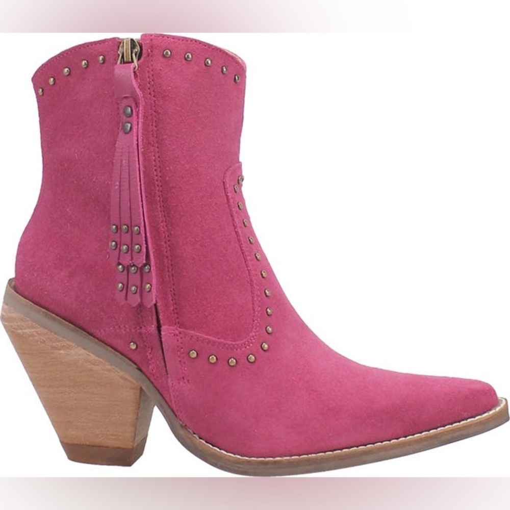 NWB DINGO FUCHSIA‎ SUEDE LEATHER CLASSY N’SASSY Snip Toe Cowgirl Western Boots - Picture 14 of 16